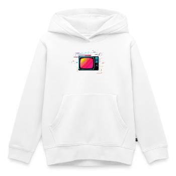 TV Synthwave - Sweat Premium à capuche enfant bio - blanc - Devant - AI Model Kid Female (0cm)