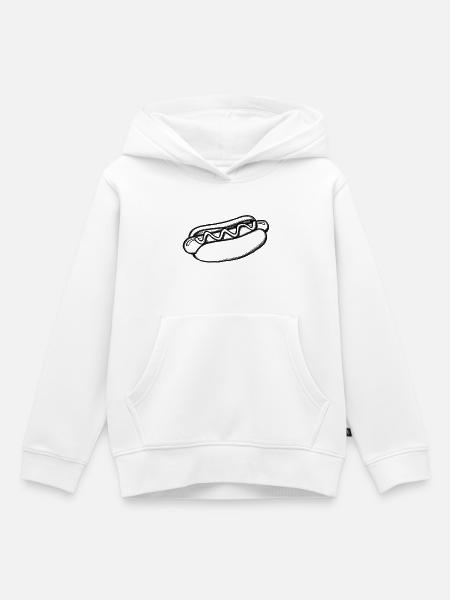 Hot Dog - Illustration - Kinder Premium Organic Hoodie - Weiß