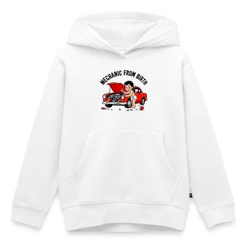 Mechanic by birth - Kids Premium Organic Hoodie - white - Front - AI Model Kid Female (0cm)