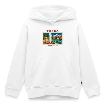 Tonga Tongatapu Vintage Reisemarke - Kinder Premium Organic Hoodie - Weiß - Vorne - AI Model Kid Female (0cm)