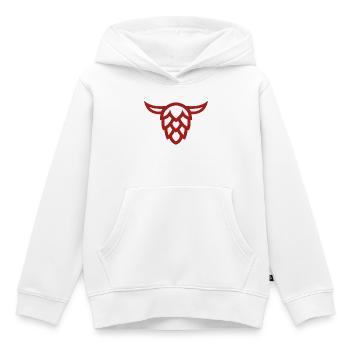 Tête de taureau avec cône de houblon - Sweat Premium à capuche enfant bio - blanc - Devant - AI Model Kid Female (0cm)