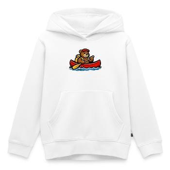 Paddel-Abenteuer-Bär im Kanu - Kinder Premium Organic Hoodie - Weiß - Vorne - AI Model Kid Female (0cm)