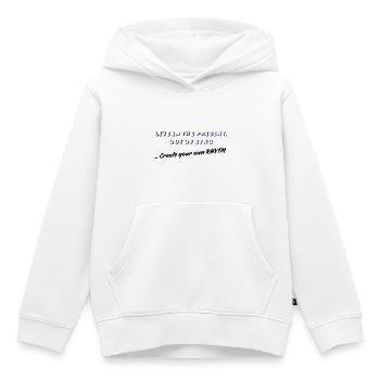 Live in der Gegenwart, aus dem Takt - Kinder Premium Organic Hoodie - Weiß - Vorne - AI Model Kid Female (0cm)