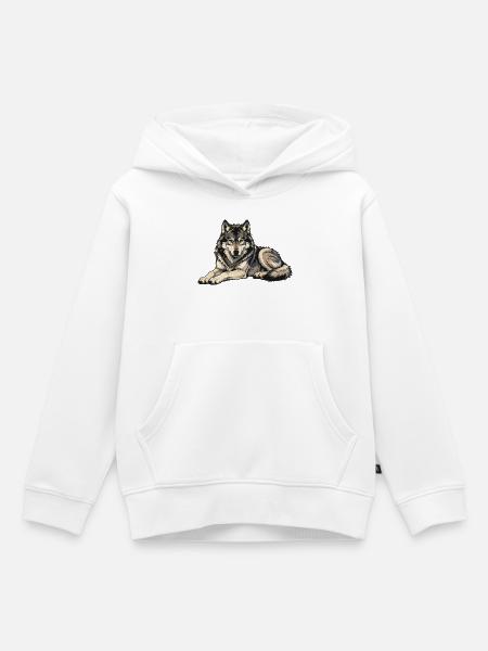 wolf-wildlife - Kinder Premium Organic Hoodie - Weiß