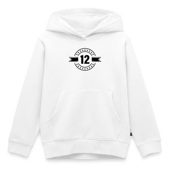 12_zahl - Kinder Premium Organic Hoodie - Weiß - Vorne - AI Model Kid Female (0cm)