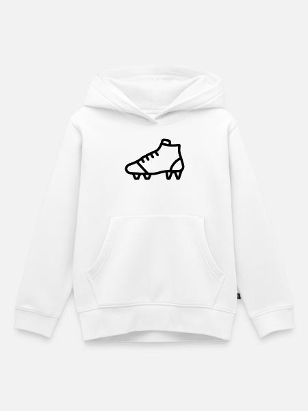 Fußballschuhe - Kinder Premium Organic Hoodie - Weiß