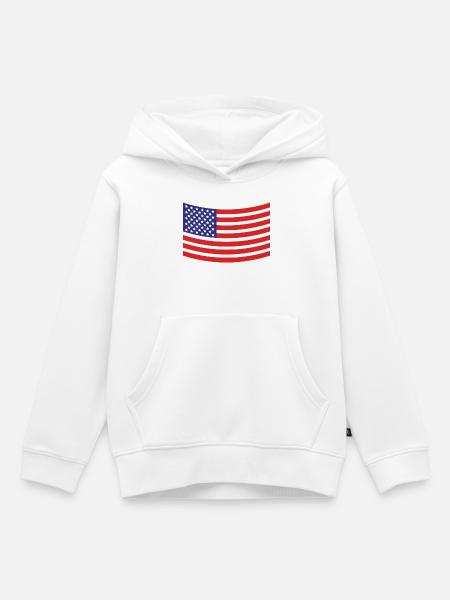 Flagge der Vereinigten Staaten - Kinder Premium Organic Hoodie - Weiß