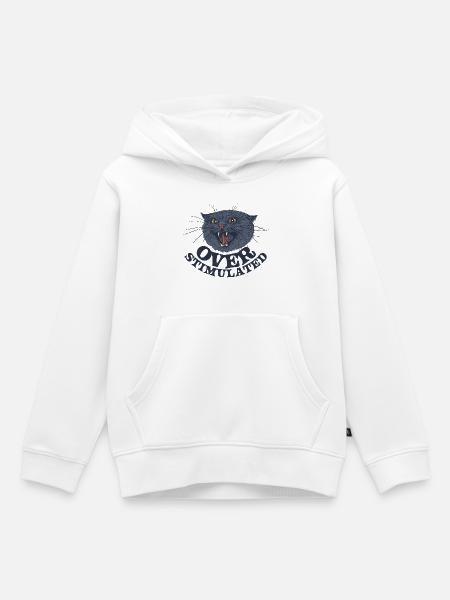 ÜBERSTIMULIERT - Kinder Premium Organic Hoodie - Weiß