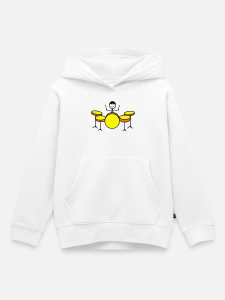 Trommel Drumset Drummer - Kinder Premium Organic Hoodie - Weiß