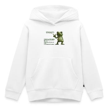 Frosch mit Wortwitz über Silbentrennung - Kinder Premium Organic Hoodie - Weiß - Vorne - AI Model Kid Female (0cm)