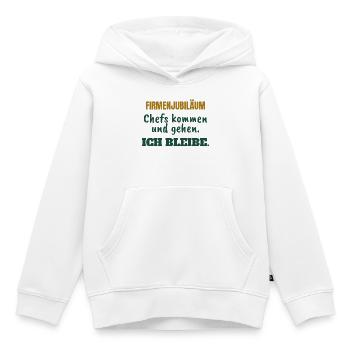 Firmenjubiläum: Chefs kommen und gehen - Kinder Premium Organic Hoodie - Weiß - Vorne - AI Model Kid Female (0cm)