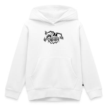 CLOWN_SMILE_black Lustiger Clown-Halloween - Kinder Premium Organic Hoodie - Weiß - Vorne - AI Model Kid Female (0cm)