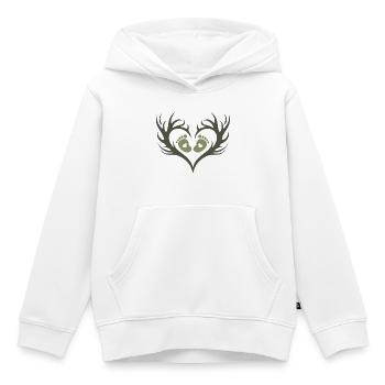 Baby-Jäger | Baby-Fußspuren und Geweihe - Kinder Premium Organic Hoodie - Weiß - Vorne - AI Model Kid Female (0cm)