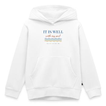 It Is Well With My Soul – Christian Hymn - Kinder Premium Organic Hoodie - Weiß - Vorne - AI Model Kid Female (0cm)