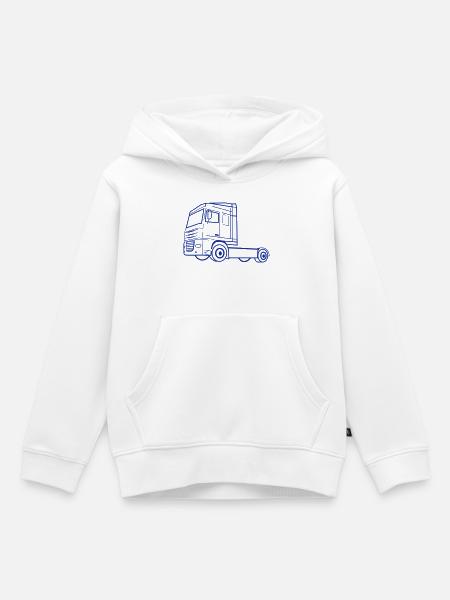 Sattelzug Lastkraftwagen – Trucker Shirt - Kinder Premium Organic Hoodie - Weiß