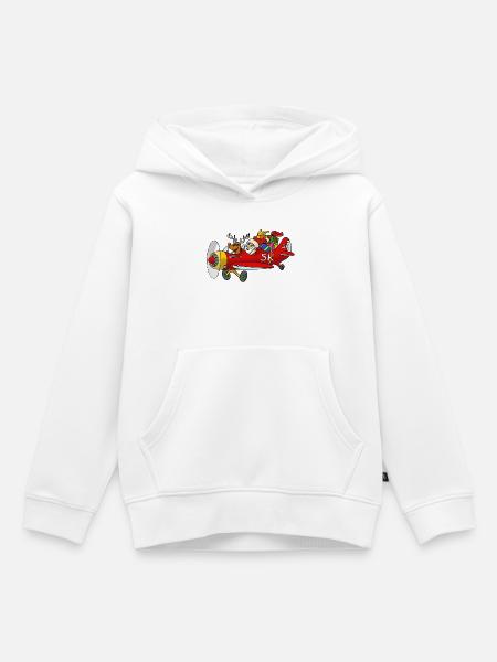 Santa im Flieger - Kinder Premium Organic Hoodie - Weiß