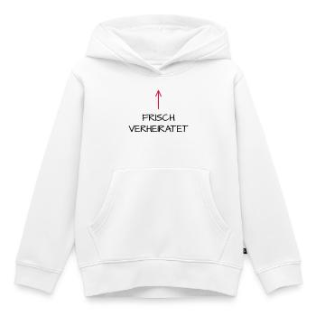 Frisch verheiratet Flitterwochen Hochzeitsreise - Kinder Premium Organic Hoodie - Weiß - Vorne - AI Model Kid Female (0cm)