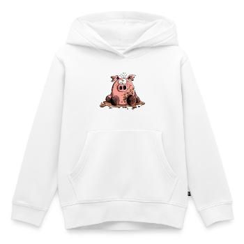 Schwein im Schlamm - Schweine - Sau - Wutz - Kinder Premium Organic Hoodie - Weiß - Vorne - AI Model Kid Female (0cm)