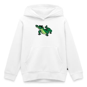 Cool Croc - Kids Premium Organic Hoodie - white - Front - AI Model Kid Female (0cm)