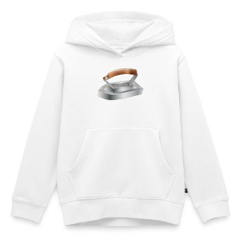 antique iron for nostalgic feelings - Kids Premium Organic Hoodie - white - Front - AI Model Kid Female (0cm)