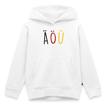 Deutsche Sprache German Language Umlaut Flagge - Kinder Premium Organic Hoodie - Weiß - Vorne - AI Model Kid Female (0cm)