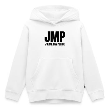 policier, je suis policier, j'aime ma police - Sweat Premium à capuche enfant bio - blanc - Devant - AI Model Kid Female (0cm)