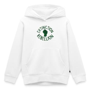 Extinction Rebellion Faust vert - Sweat Premium à capuche enfant bio - blanc - Devant - AI Model Kid Female (0cm)