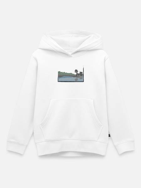 Landschaft mit See modifiziert - Kinder Premium Organic Hoodie - Weiß