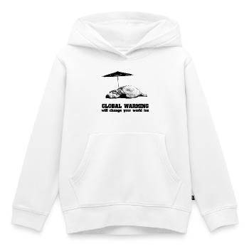Global Warming / Climate Change / Global Warming - Kids Premium Organic Hoodie - white - Front - AI Model Kid Female (0cm)