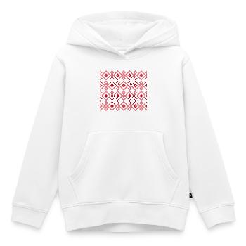 Weihnachtlicher einfarbiger Pullover (rot) - Kinder Premium Organic Hoodie - Weiß - Vorne - AI Model Kid Female (0cm)