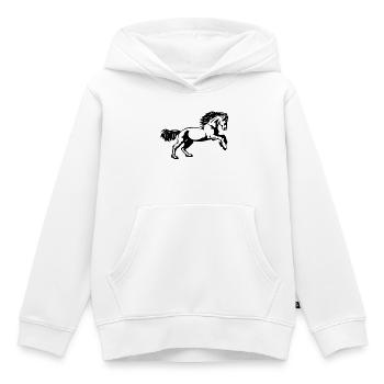 Galop frison - Sweat Premium à capuche enfant bio - blanc - Devant - AI Model Kid Female (0cm)