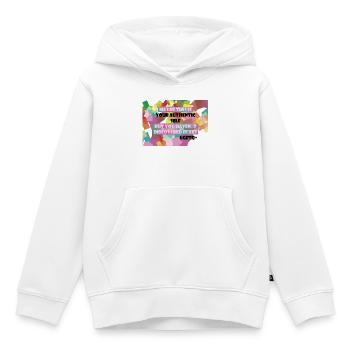 Who am I? LGBTQ+? - Kids Premium Organic Hoodie - white - Front - AI Model Kid Female (0cm)