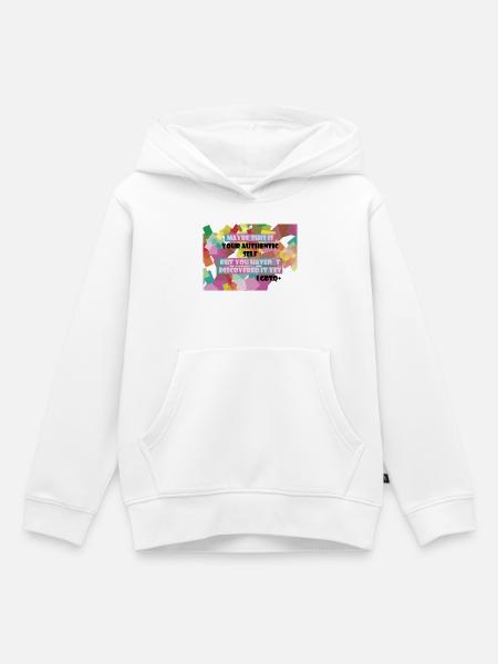 Qui suis-je ? LGBTQ+ ? - Sweat Premium à capuche enfant bio - blanc