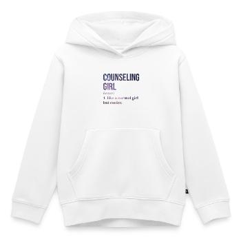 conseiller - Sweat Premium à capuche enfant bio - blanc - Devant - AI Model Kid Female (0cm)