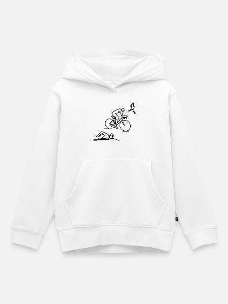 Triathlet Skizze - Kinder Premium Organic Hoodie - Weiß