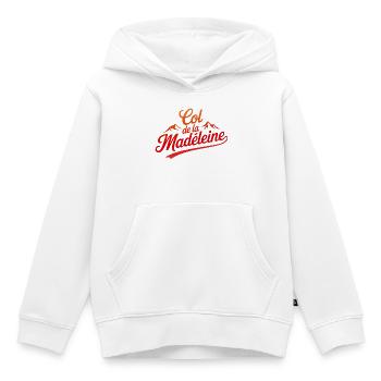 Col de la Madeleine Élégance Escalade Art - Sweat Premium à capuche enfant bio - blanc - Devant - AI Model Kid Female (0cm)