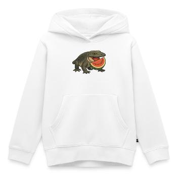 Primeval Amphibian Evolution Cartoon Melon - Kids Premium Organic Hoodie - white - Front - AI Model Kid Female (0cm)