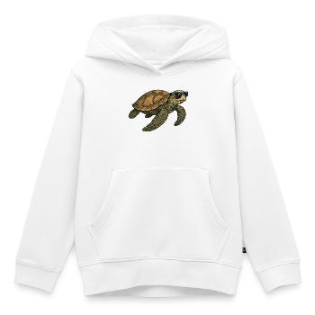 Turtle with sunglasses for casual wear - Kids Premium Organic Hoodie - white - Front - AI Model Kid Female (0cm)