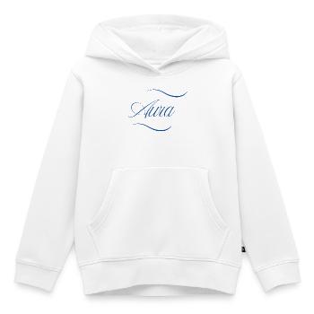 Aura Eleganz Schriftzug - Kinder Premium Organic Hoodie - Weiß - Vorne - AI Model Kid Female (0cm)
