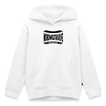 Frankfurt Nordwestkurve Hoodie, schwarz - Kinder Premium Organic Hoodie - Weiß - Vorne - AI Model Kid Female (0cm)