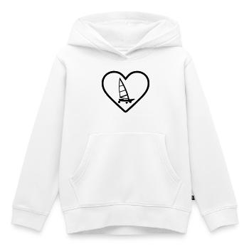 Cuore Carro A Vela – Passione Vento - Sweat Premium à capuche enfant bio - blanc - Devant - AI Model Kid Female (0cm)