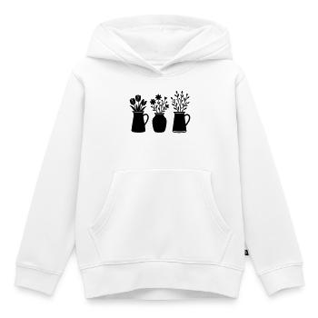 Drei Vasen mit Blumen – Frühlingsmotiv - Kinder Premium Organic Hoodie - Weiß - Vorne - AI Model Kid Female (0cm)