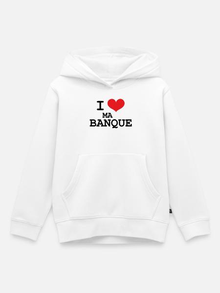 Ich liebe meine Bank - Kinder Premium Organic Hoodie - Weiß