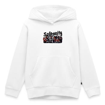 Solidarität der Gemeinschaft Antifaschistisch  - Kinder Premium Organic Hoodie - Weiß - Vorne - AI Model Kid Female (0cm)
