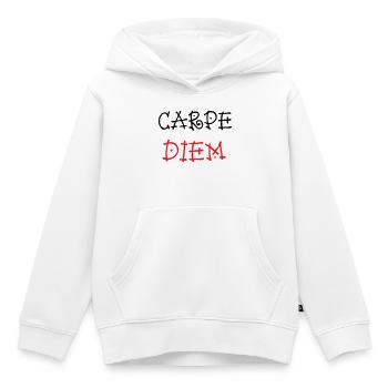 Carpe Diem - Epicurien - Sweat Premium à capuche enfant bio - blanc - Devant - AI Model Kid Female (0cm)