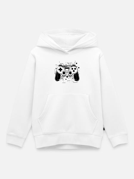 Spiel Controller - Kinder Premium Organic Hoodie - Weiß