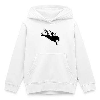Silhouette de rodéo – Équitation western - Sweat Premium à capuche enfant bio - blanc - Devant - AI Model Kid Female (0cm)