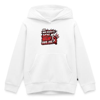 J’appelle ! Design explosif rouge-noir - Sweat Premium à capuche enfant bio - blanc - Devant - AI Model Kid Female (0cm)