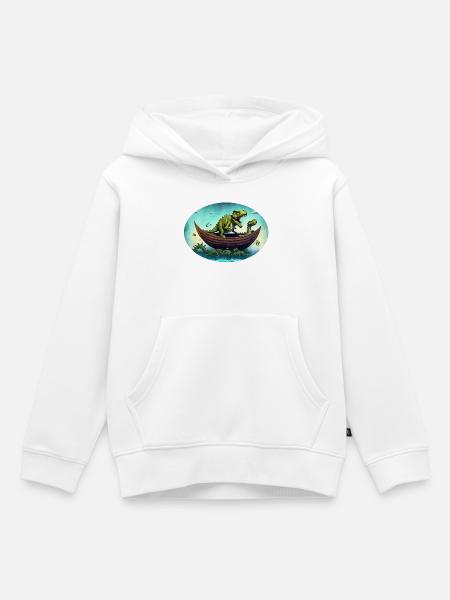 Dino Arche - Kinder Premium Organic Hoodie - Weiß
