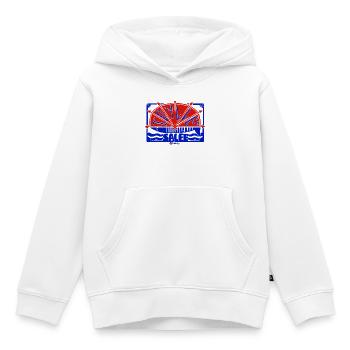 Idylle Salée, éventail et amour mer - Sweat Premium à capuche enfant bio - blanc - Devant - AI Model Kid Female (0cm)